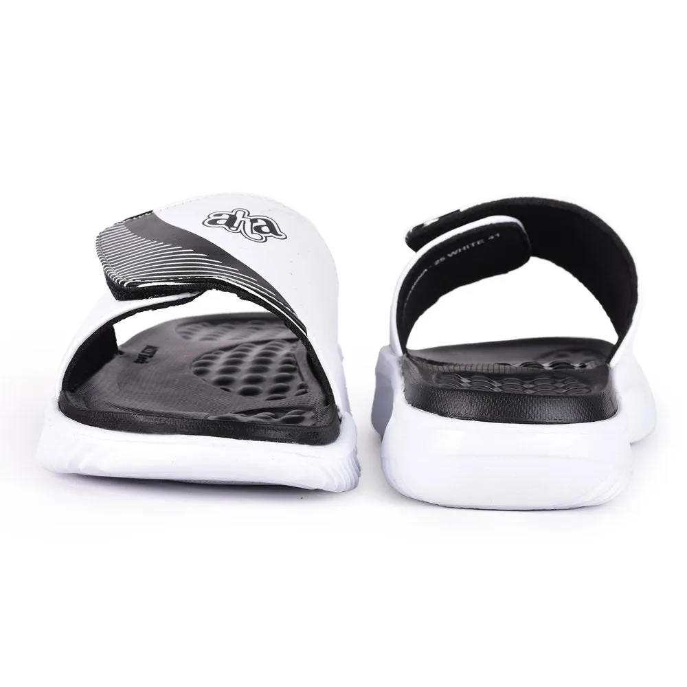 A-HA By Liberty White Slides For Men STAMINA-25