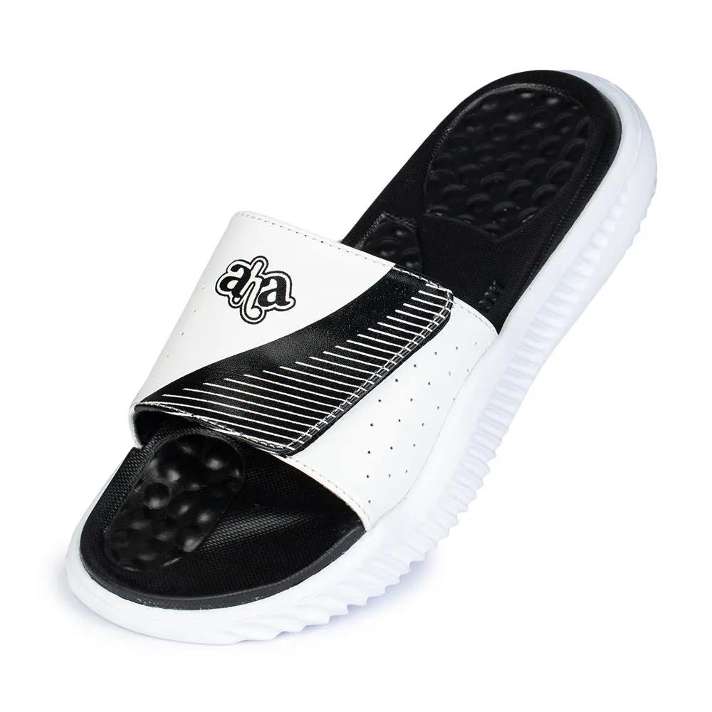 A-HA By Liberty White Slides For Men STAMINA-25