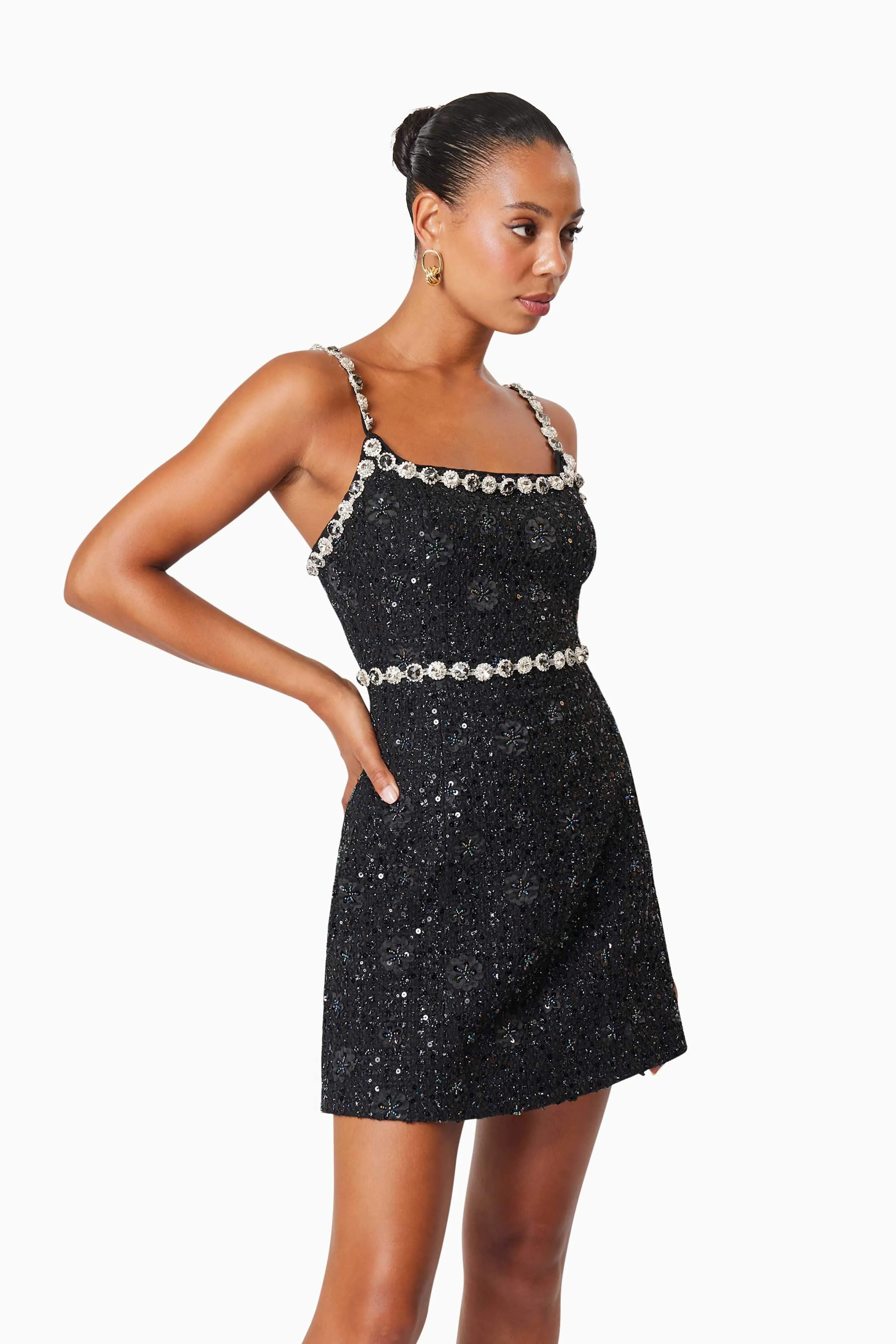Adeline Mini Party Dress In Black