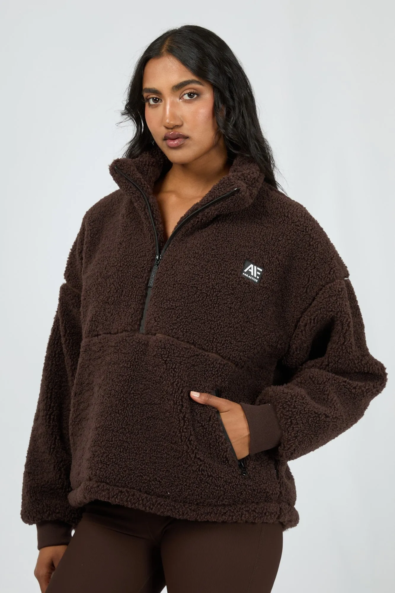 All About Eve Amara Quarter Zip Teddy Brown