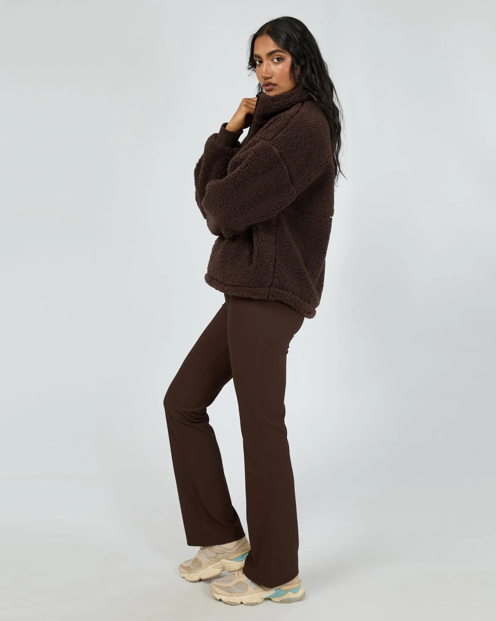 All About Eve Amara Quarter Zip Teddy Brown