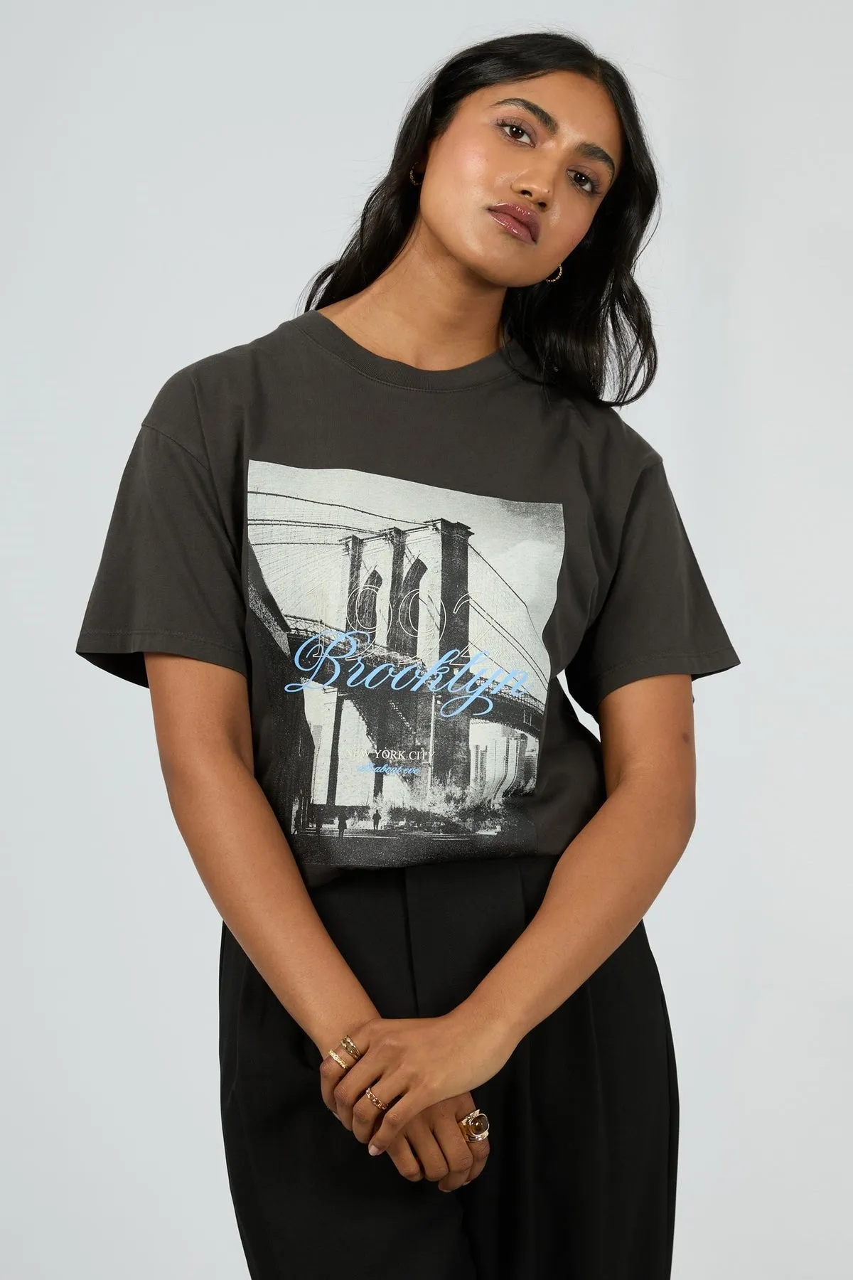 All About Eve Brooklyn Oversized Tee Washed Black