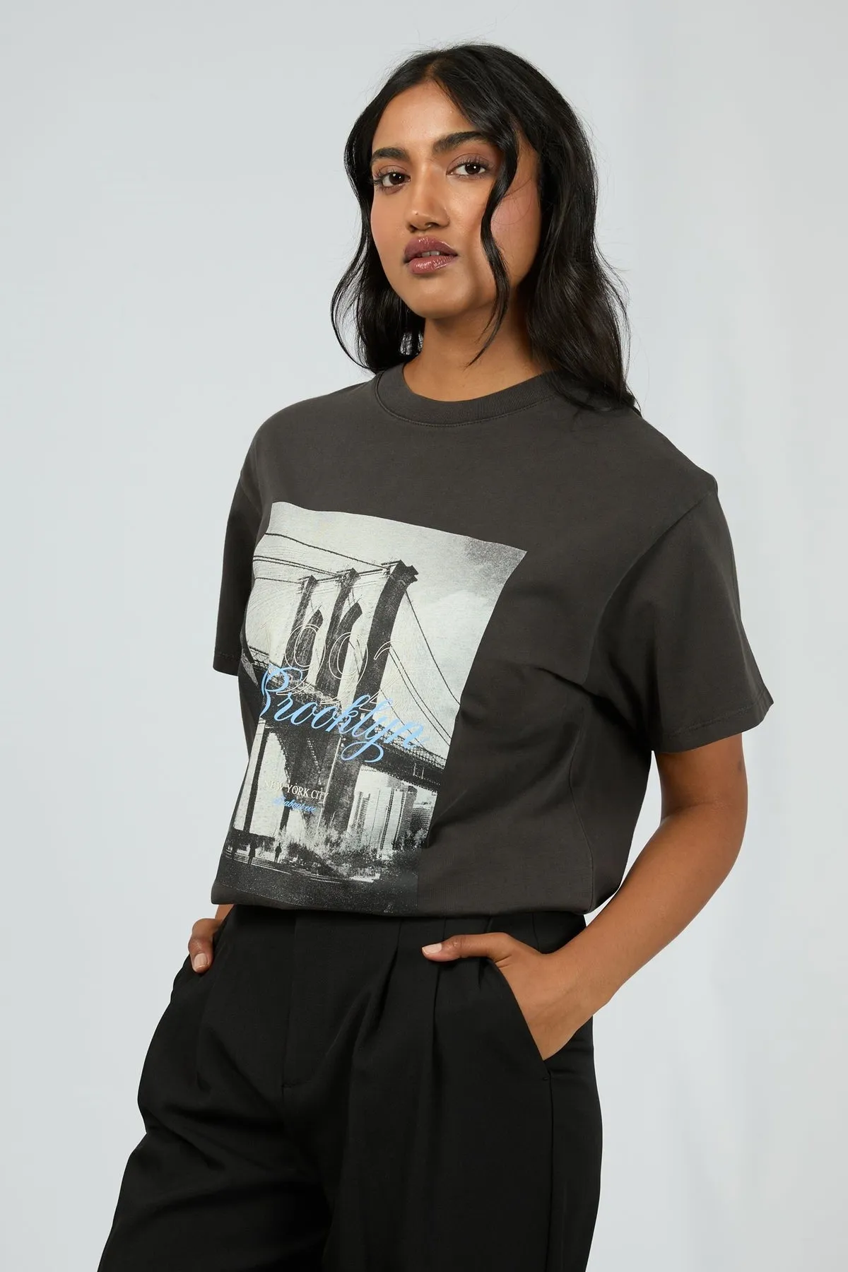 All About Eve Brooklyn Oversized Tee Washed Black