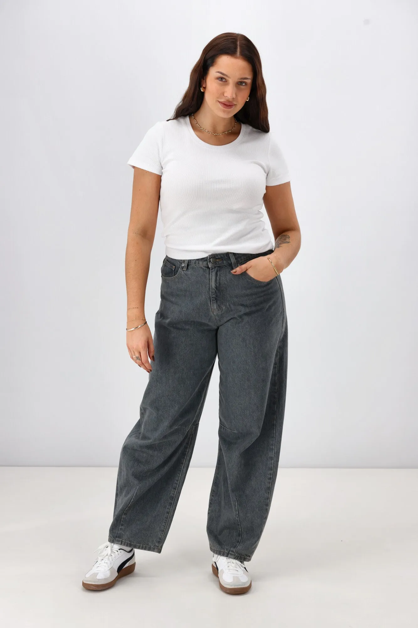 All About Eve Hallie Barrel Leg Jean Slate