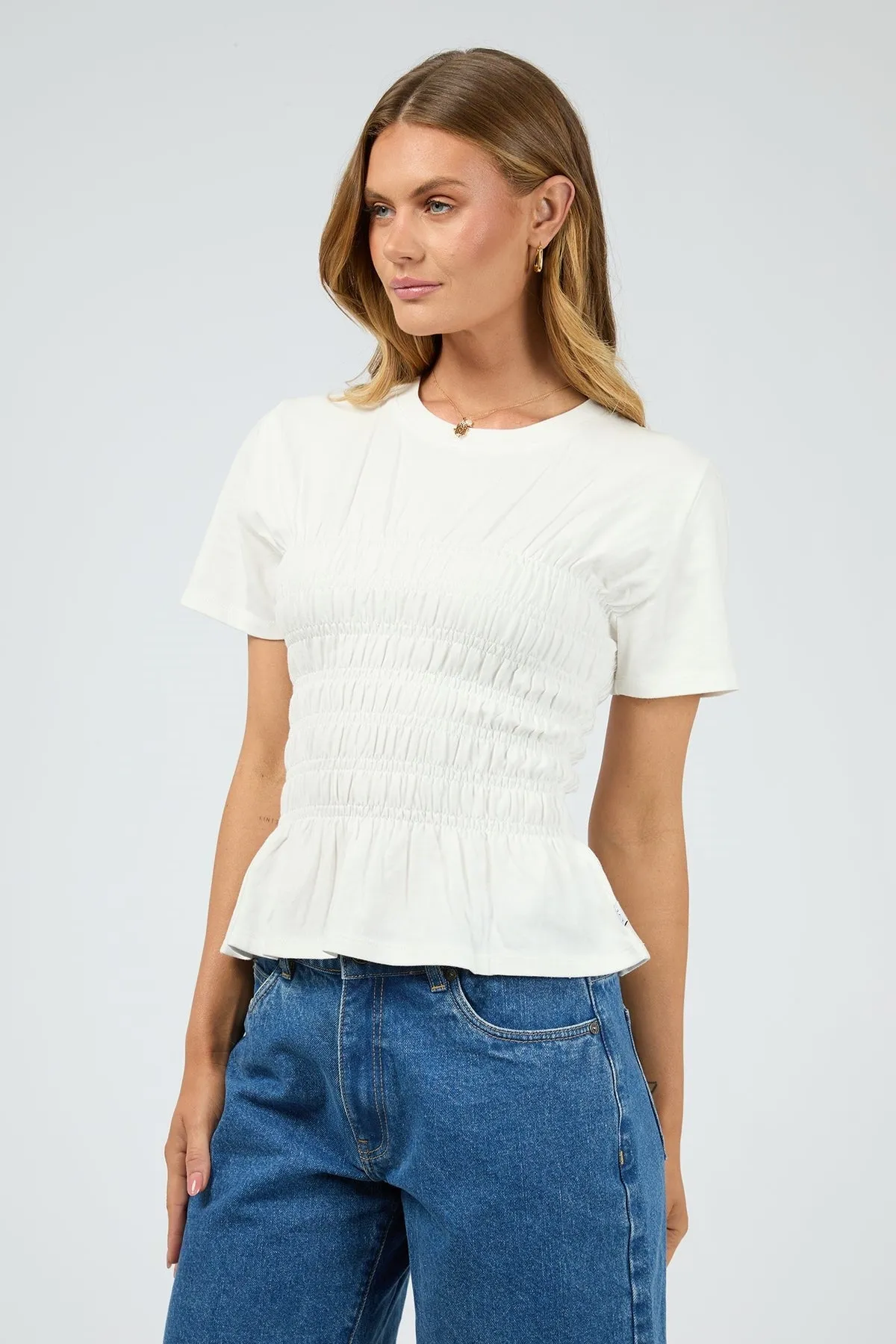All About Eve Lipa Ruched Top White