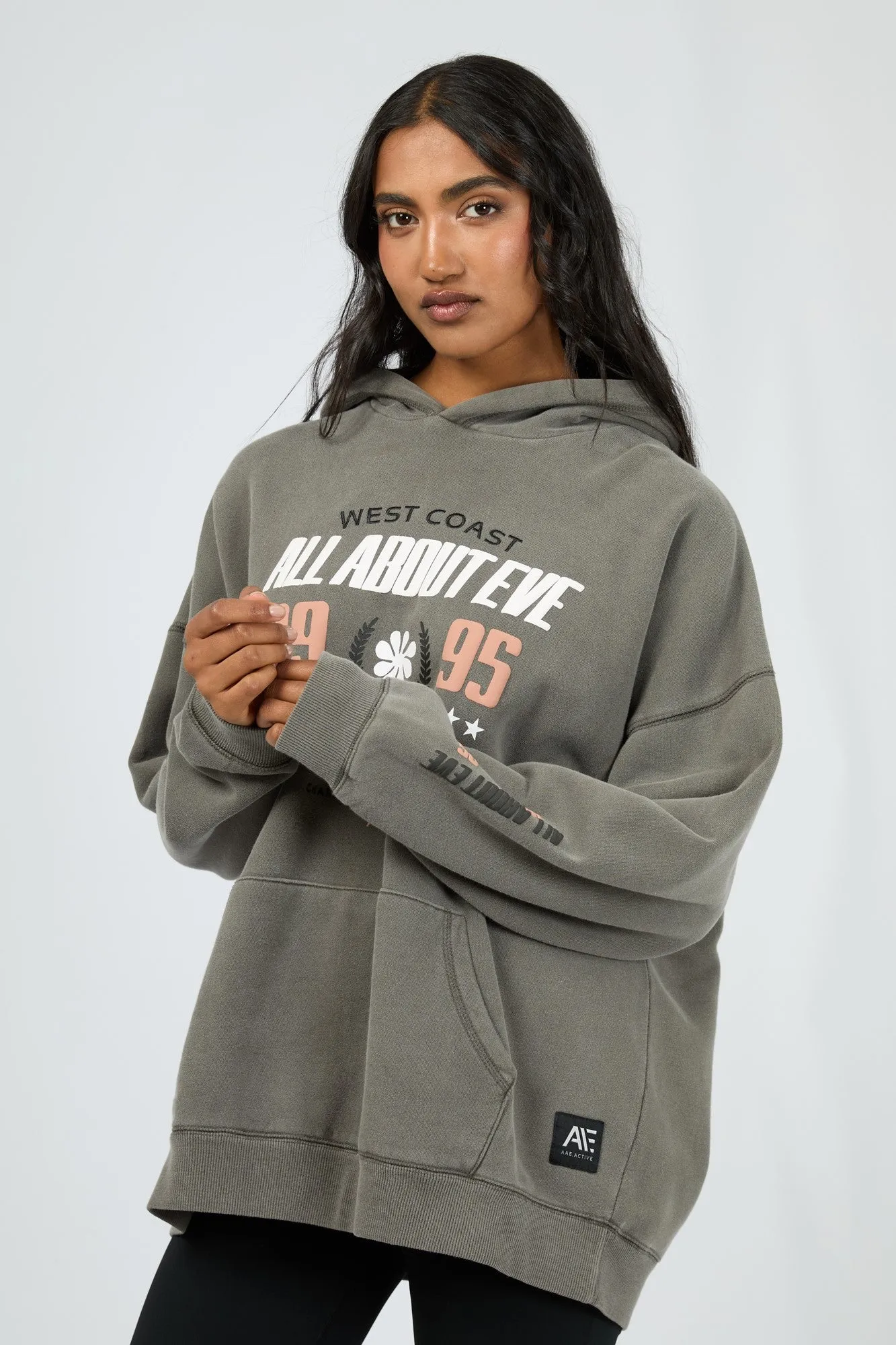 All About Eve Performance Oversized Hoodie Charcoal