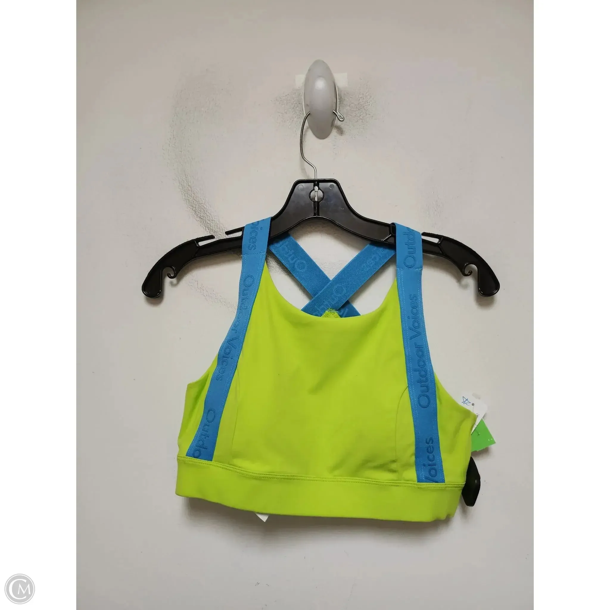 Athletic Bra By Disney Store In Blue & Green, Size: M