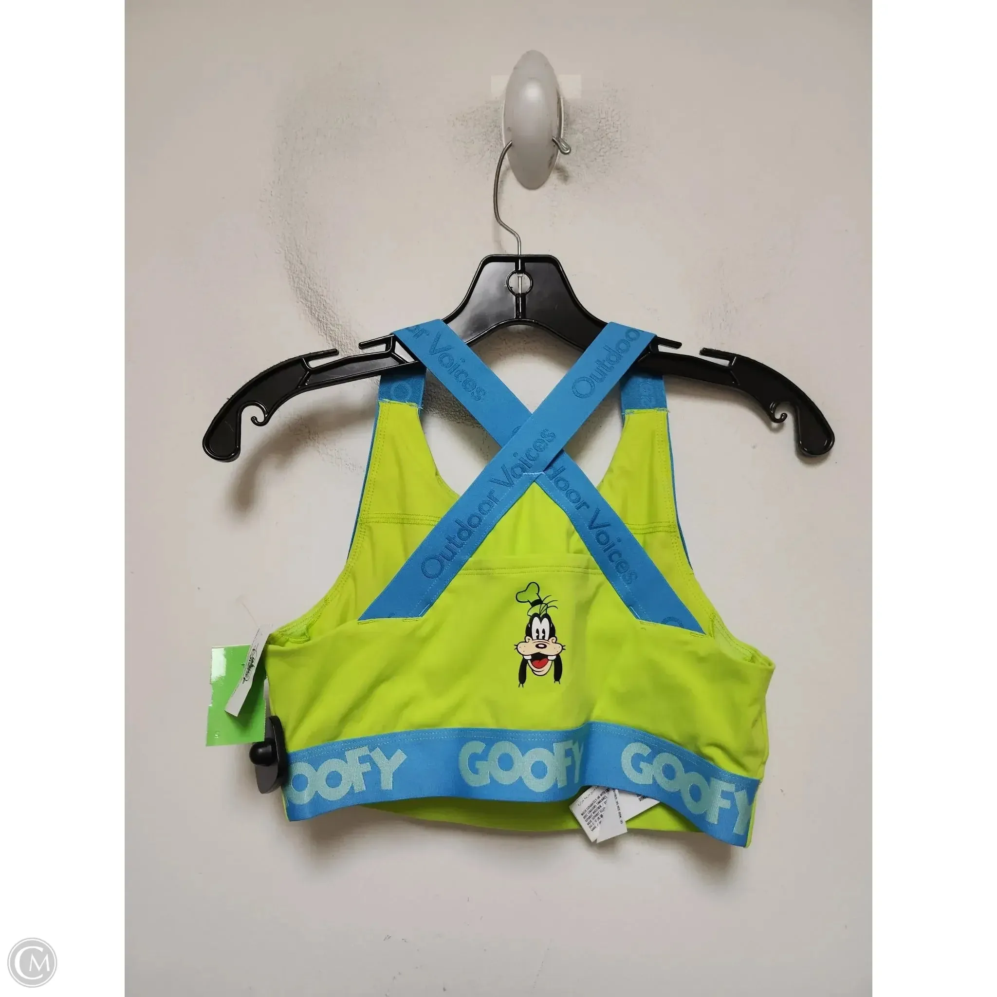 Athletic Bra By Disney Store In Blue & Green, Size: M