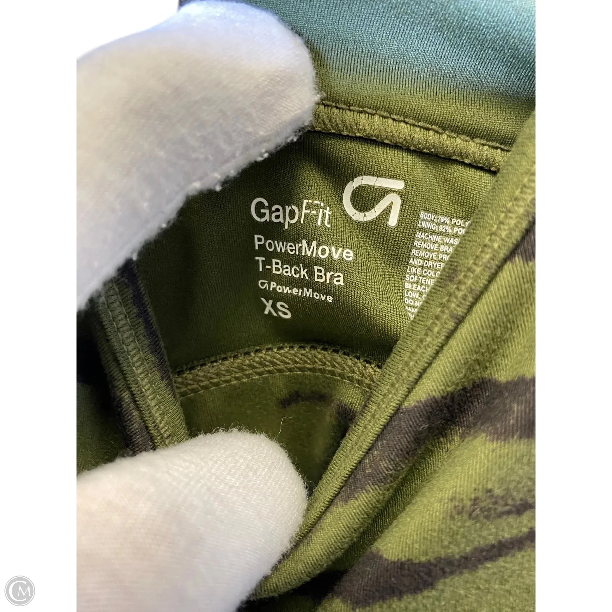 Athletic Bra By Gapfit In Black & Green, Size: Xs
