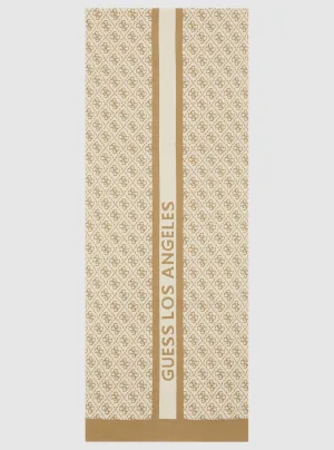Beige Logo Knit Scarf