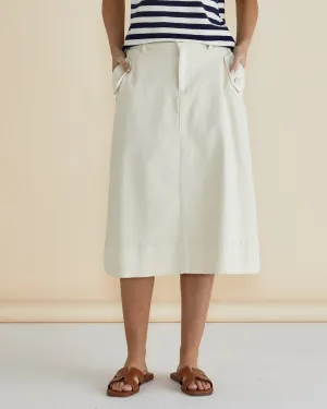 Betty Basics Astra Denim Skirt Off White