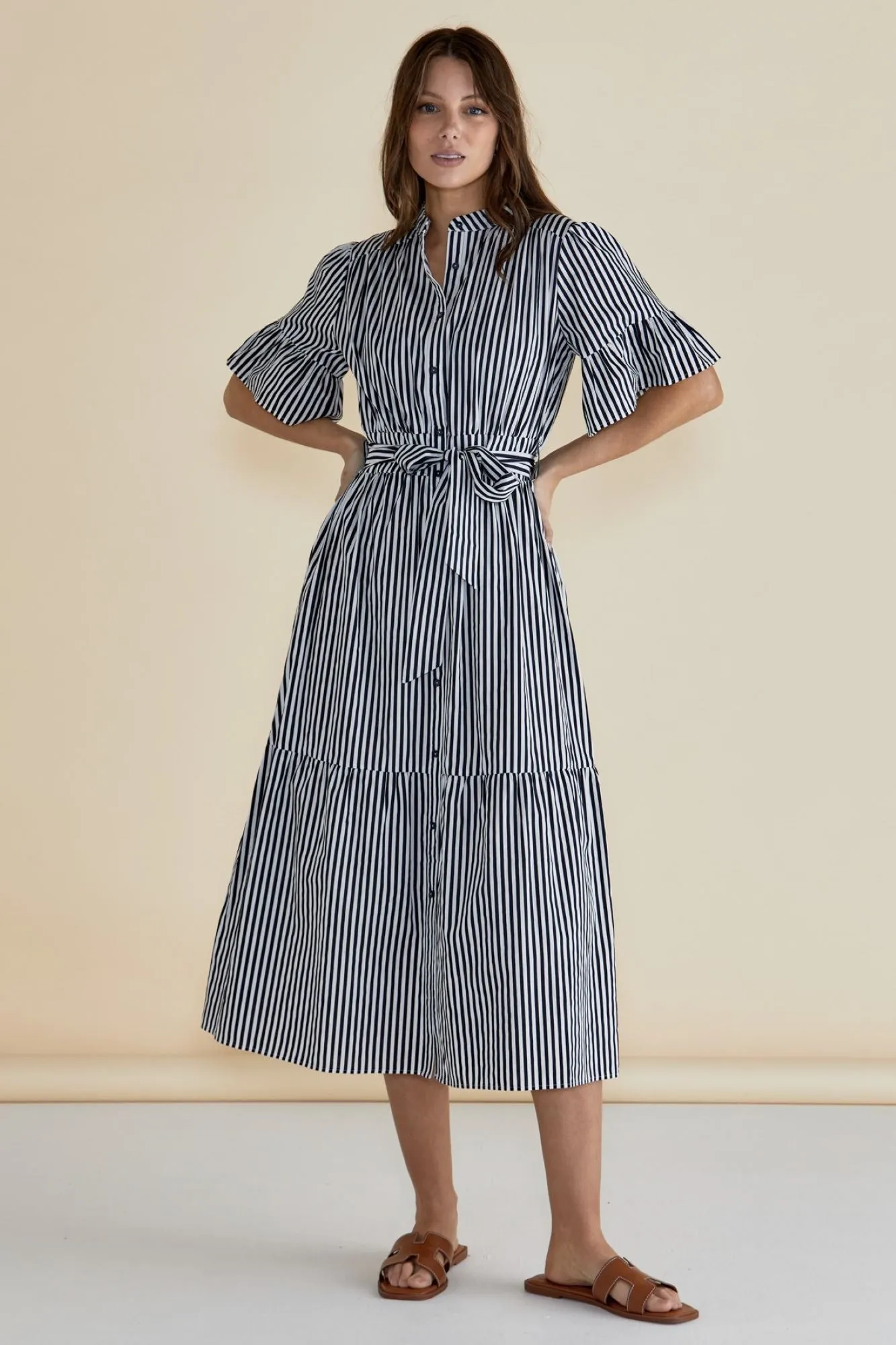 Betty Basics Jamilla Dress Navy Stripe