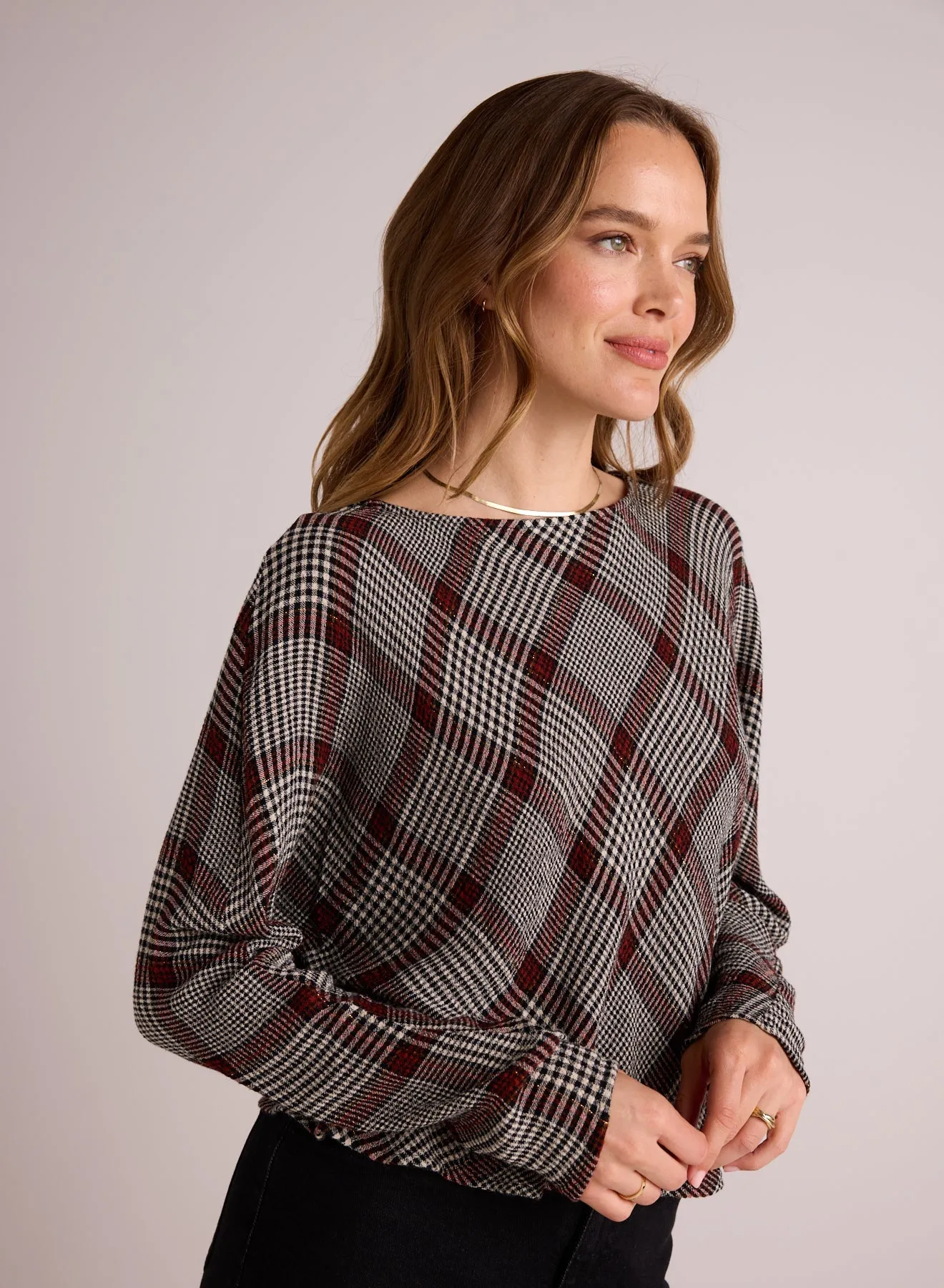 Bias Dolman Sleeve Top - Winter Glen Plaid