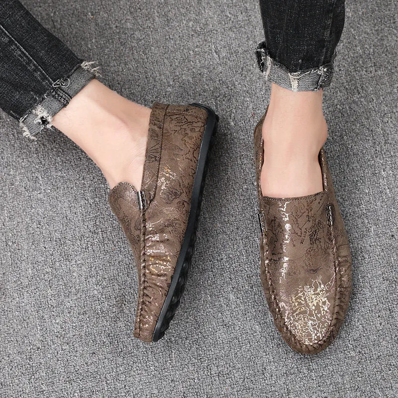 Black Business Casual Loafers Shoes Men Lazy Shoes