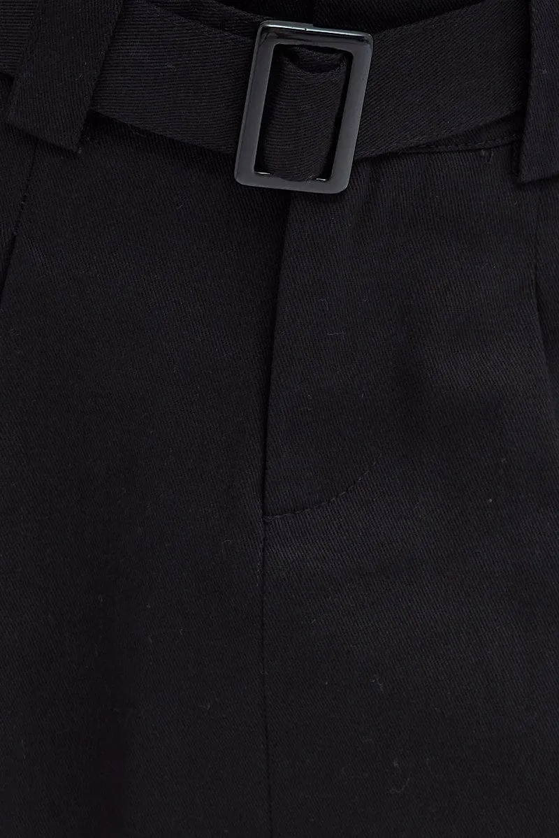 Black Cargo Skirt Mini Low Rise