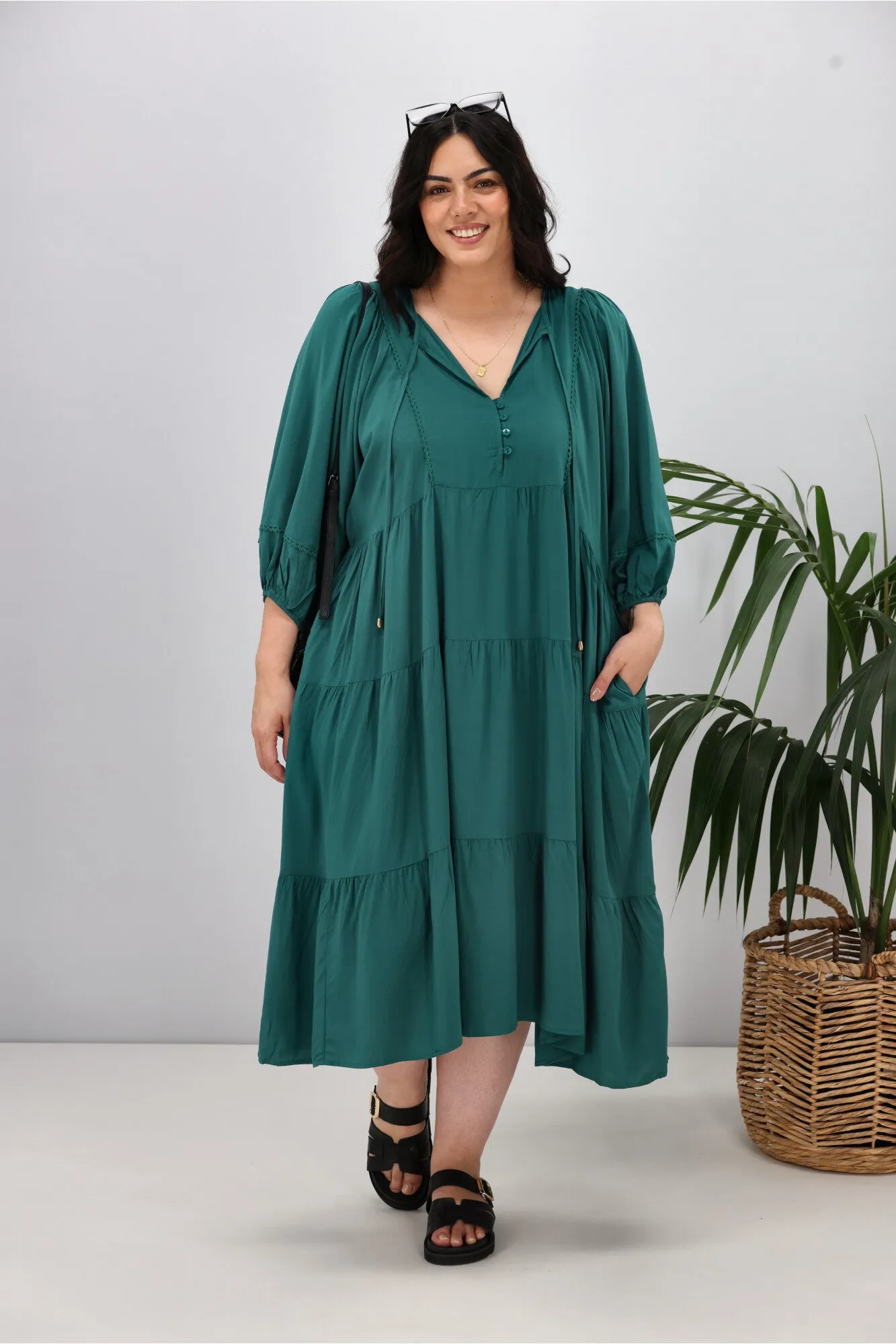 Boho Australia Harley Dress Emerald Green