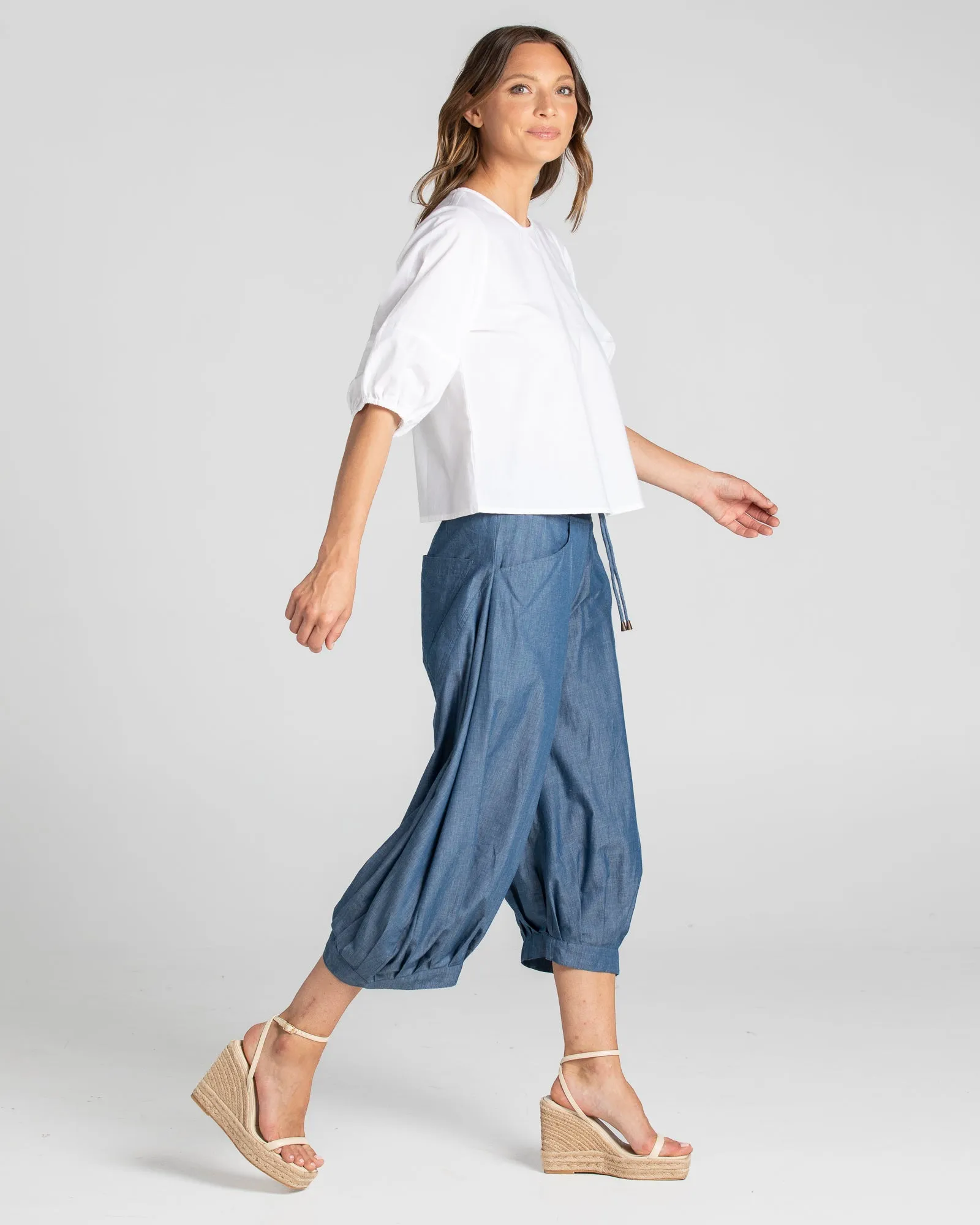 Boom Shankar Guru Pant Blue Chambray
