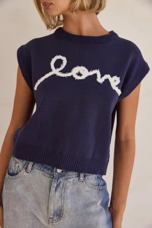 Caterina Knit Top (Navy)
