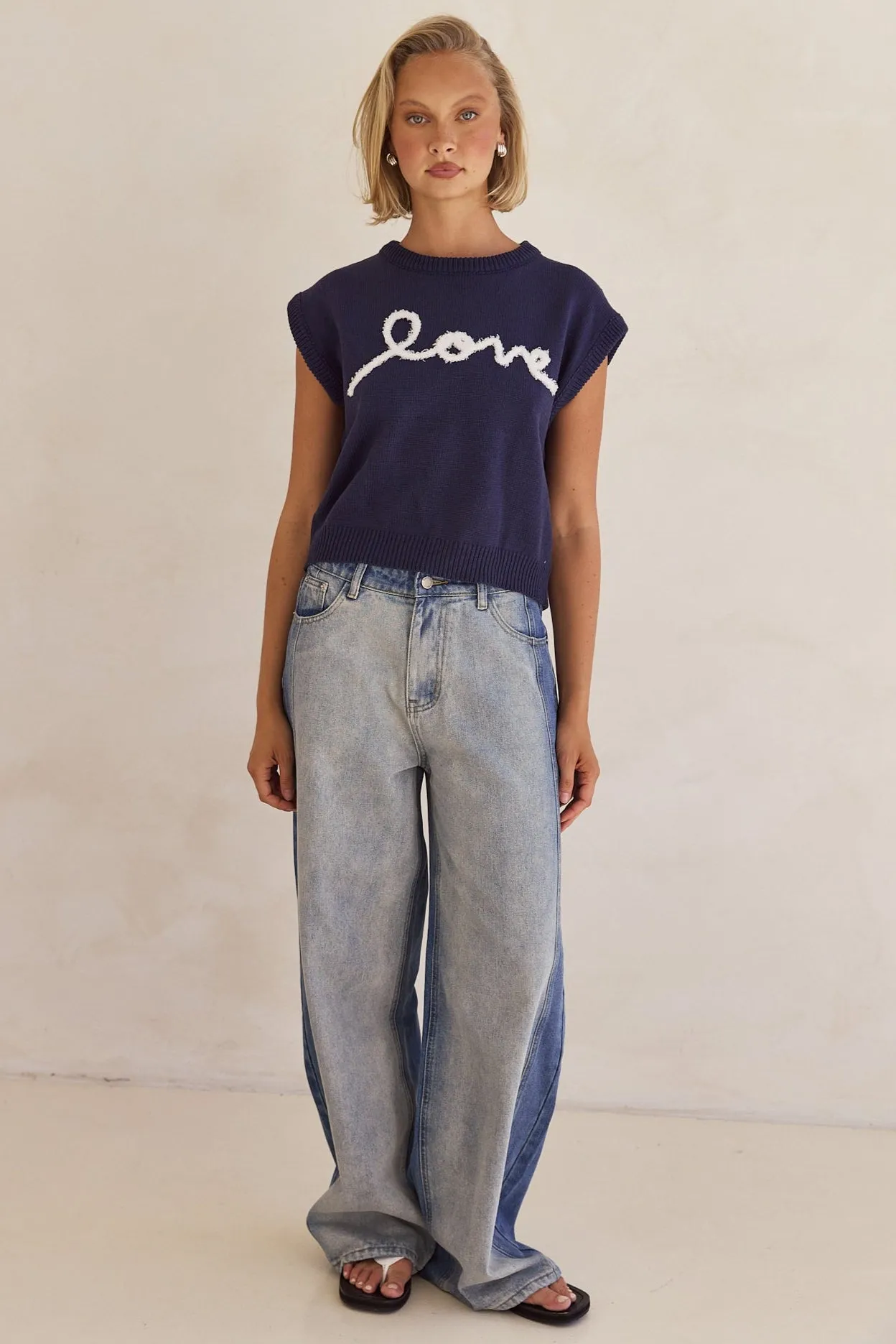 Caterina Knit Top (Navy)