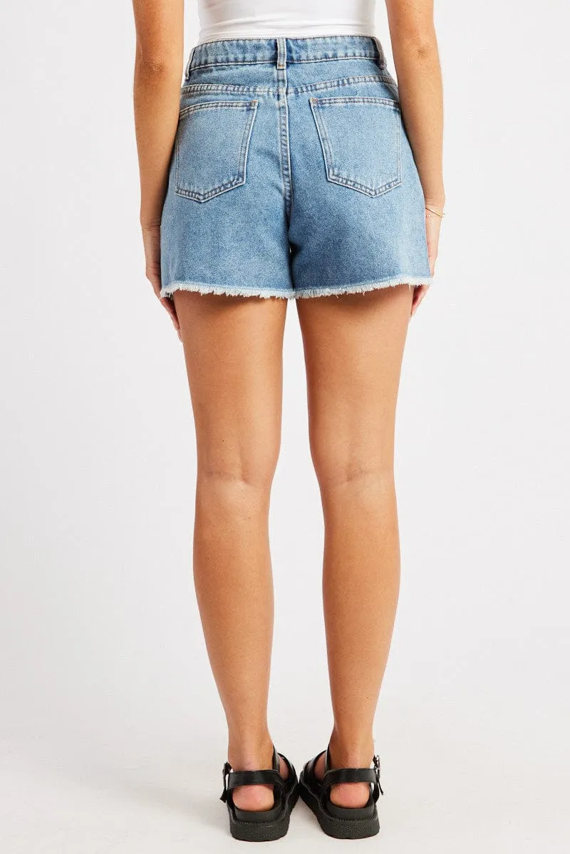 Denim Relaxed Denim Short Mid Rise