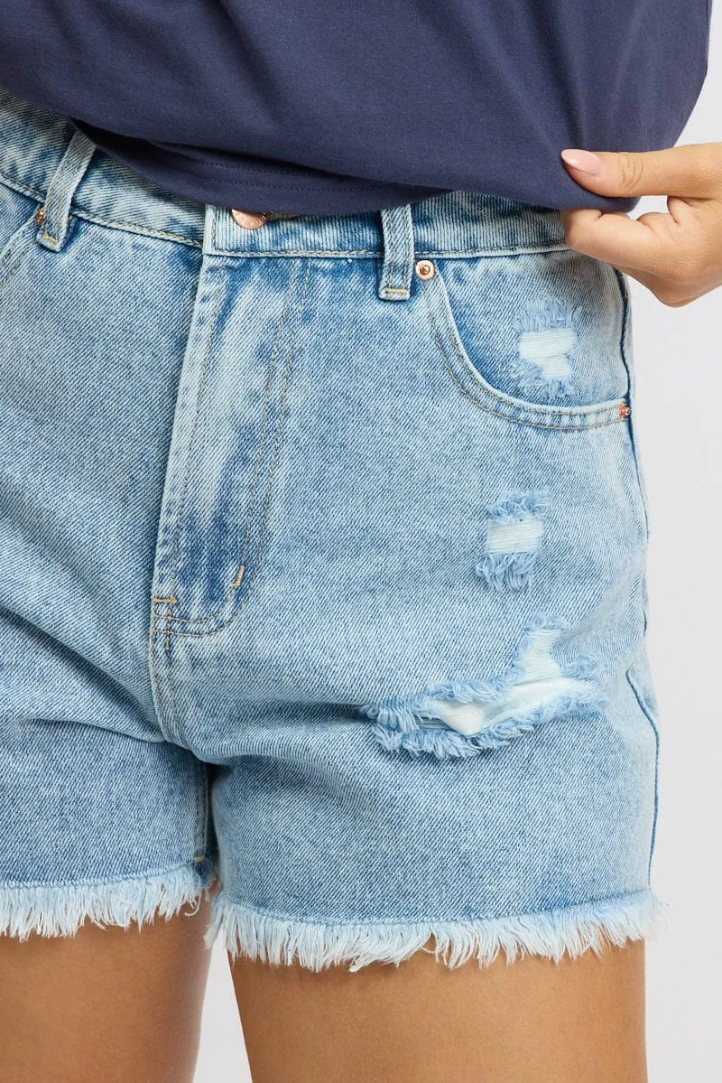 Denim Relaxed Shorts High Rise