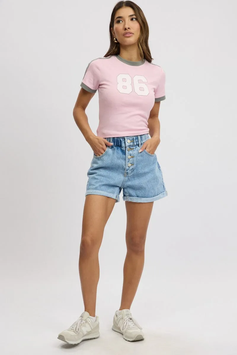 Denim Relaxed Shorts High Rise