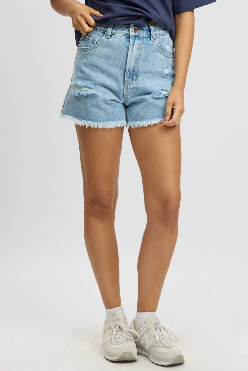 Denim Relaxed Shorts High Rise