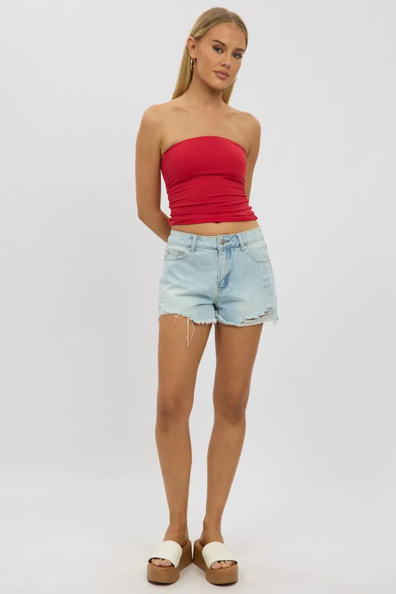 Denim Relaxed Shorts High Rise