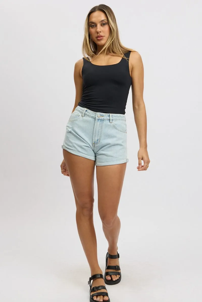 Denim Relaxed Shorts Low rise