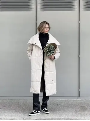 Elegant Tie Belt Long Cotton Jackets