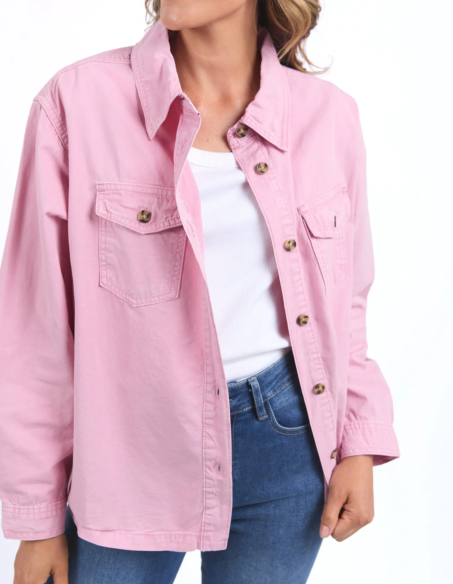 Elm Lucy Denim Jacket Soft Pink