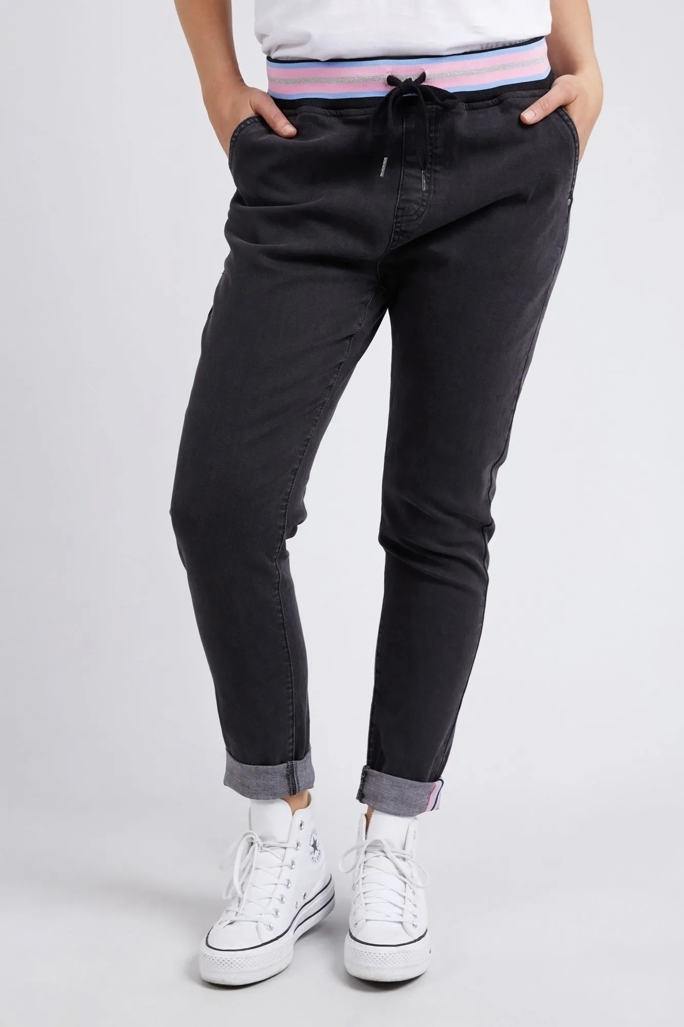 Elm Melody Denim Jogger Washed Black