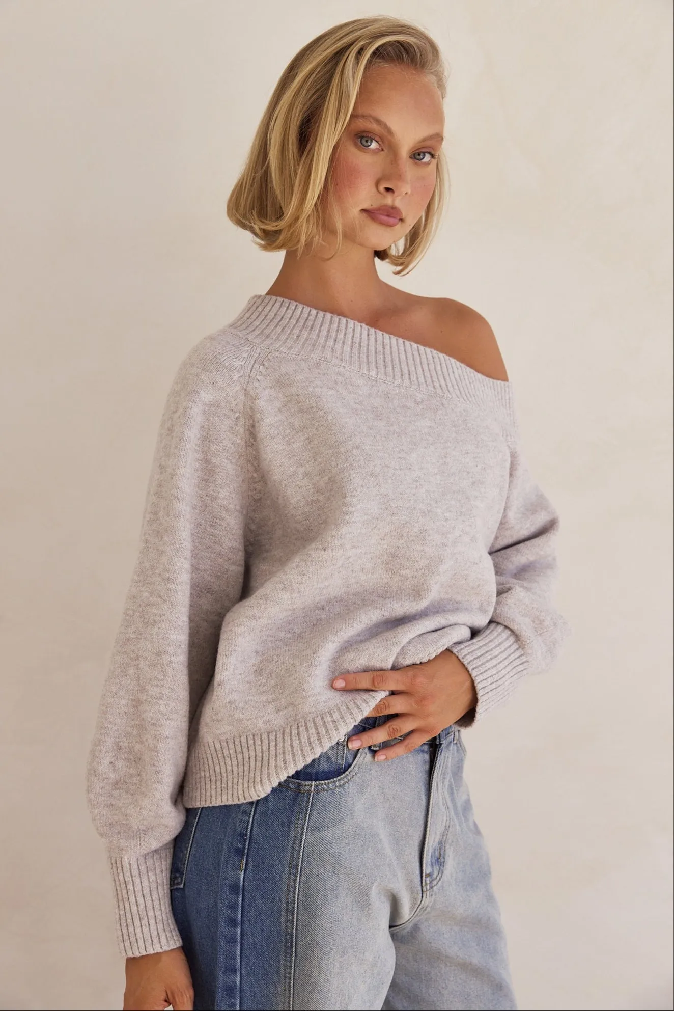 Emilee Knit Jumper (Light Grey)