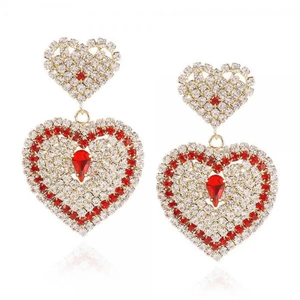 Fashion Elegant Sweet And Versatile Multi-layer Love Hart Earrings