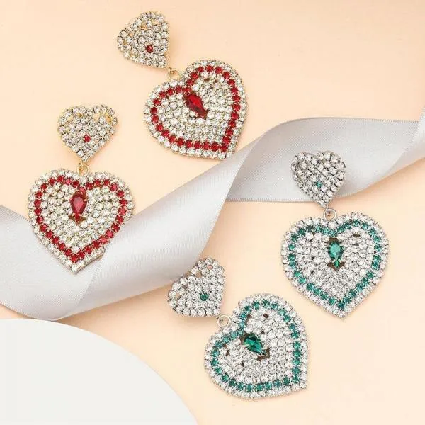 Fashion Elegant Sweet And Versatile Multi-layer Love Hart Earrings