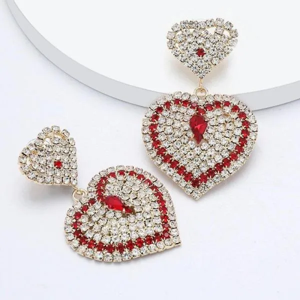Fashion Elegant Sweet And Versatile Multi-layer Love Hart Earrings