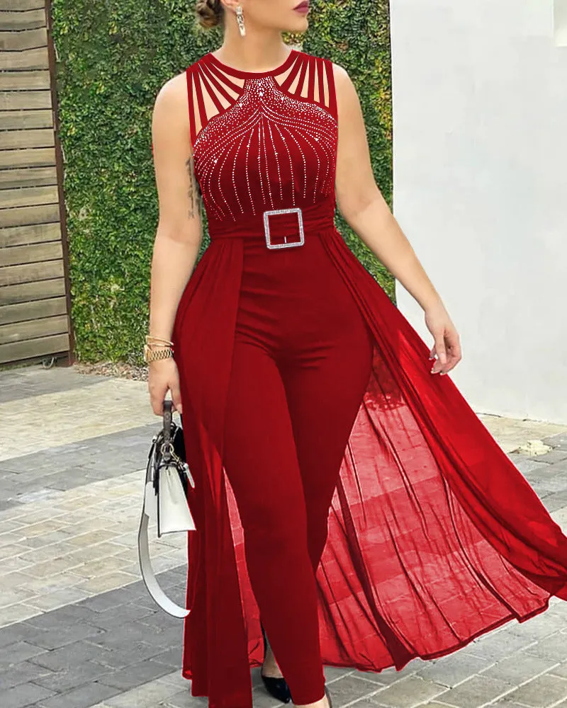 Fashion Rompers Womens Jumpsuit with Belt