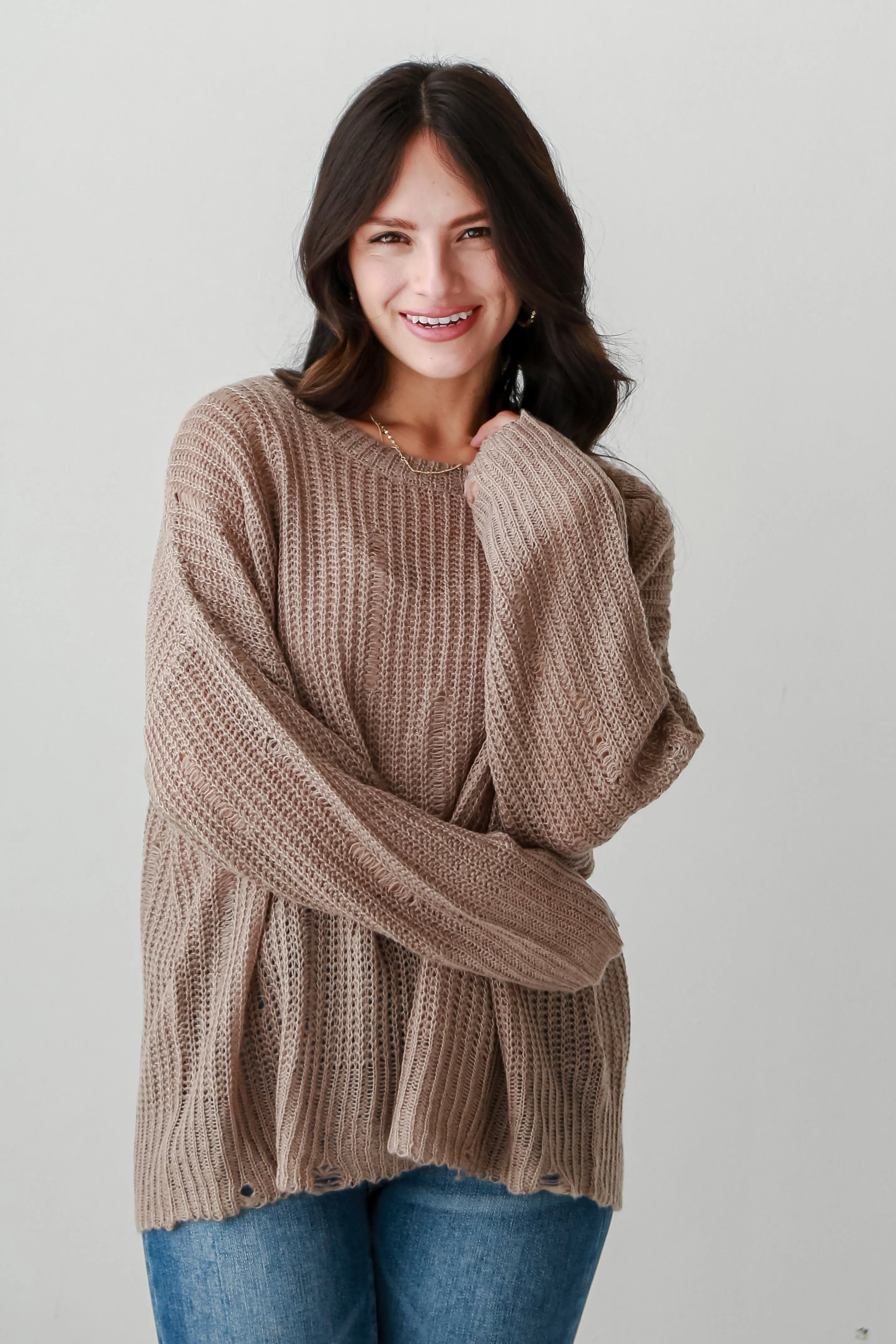 FINAL SALE - Definite Favorite Taupe Oversized Sweater