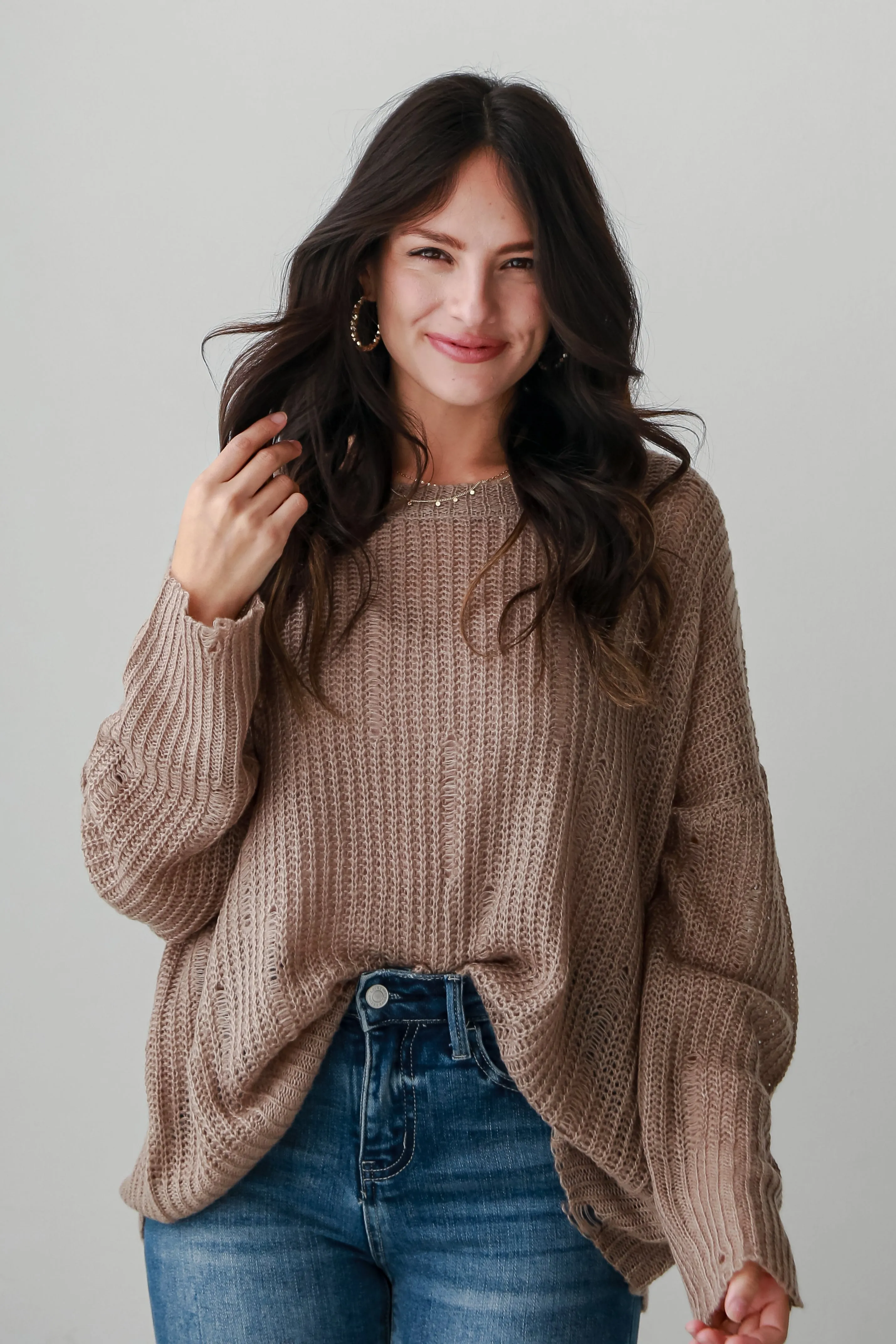 FINAL SALE - Definite Favorite Taupe Oversized Sweater