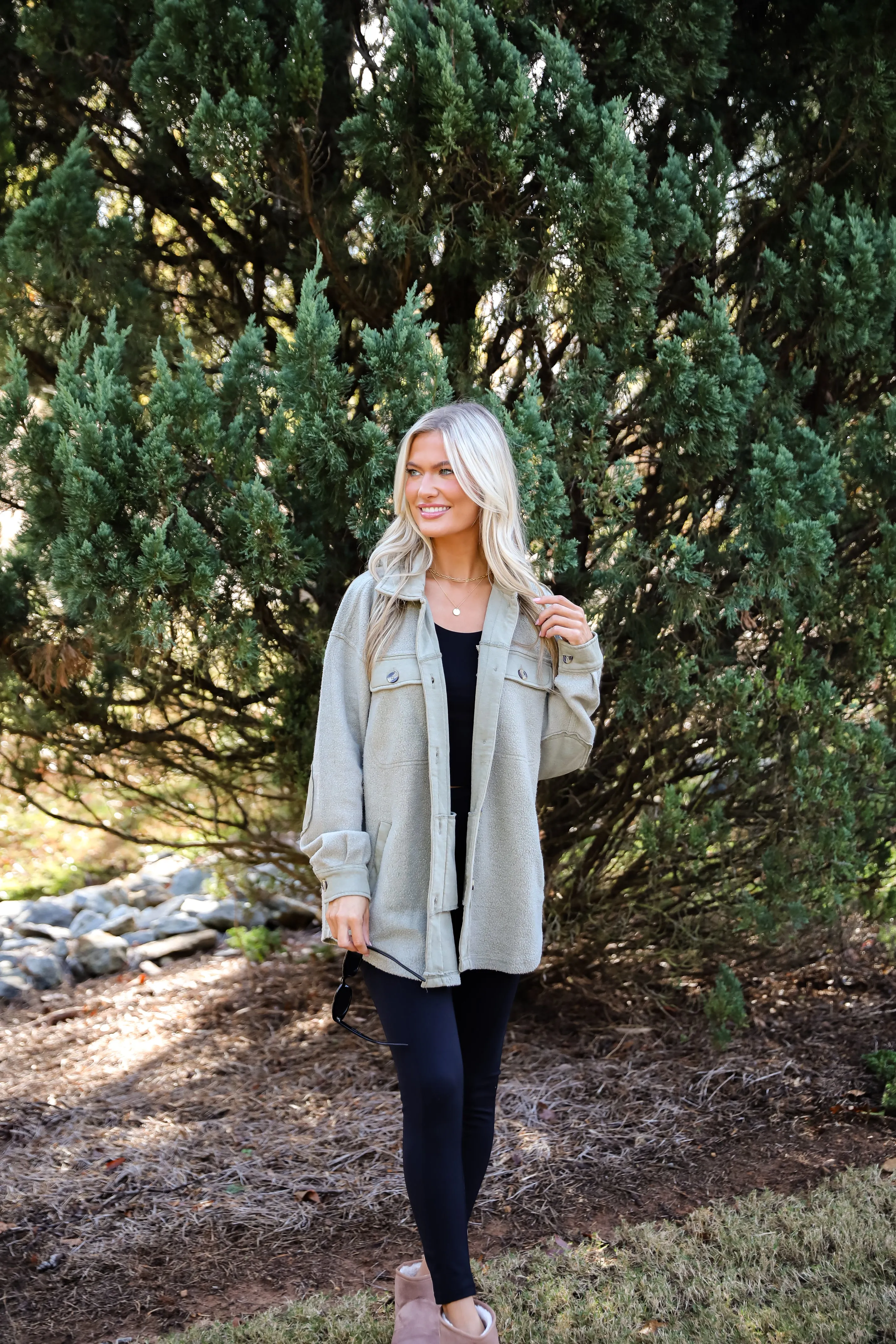 FINAL SALE - Deluxe Comfort Olive Oversized Shacket