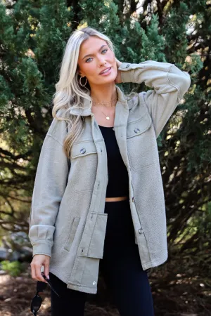 FINAL SALE - Deluxe Comfort Olive Oversized Shacket