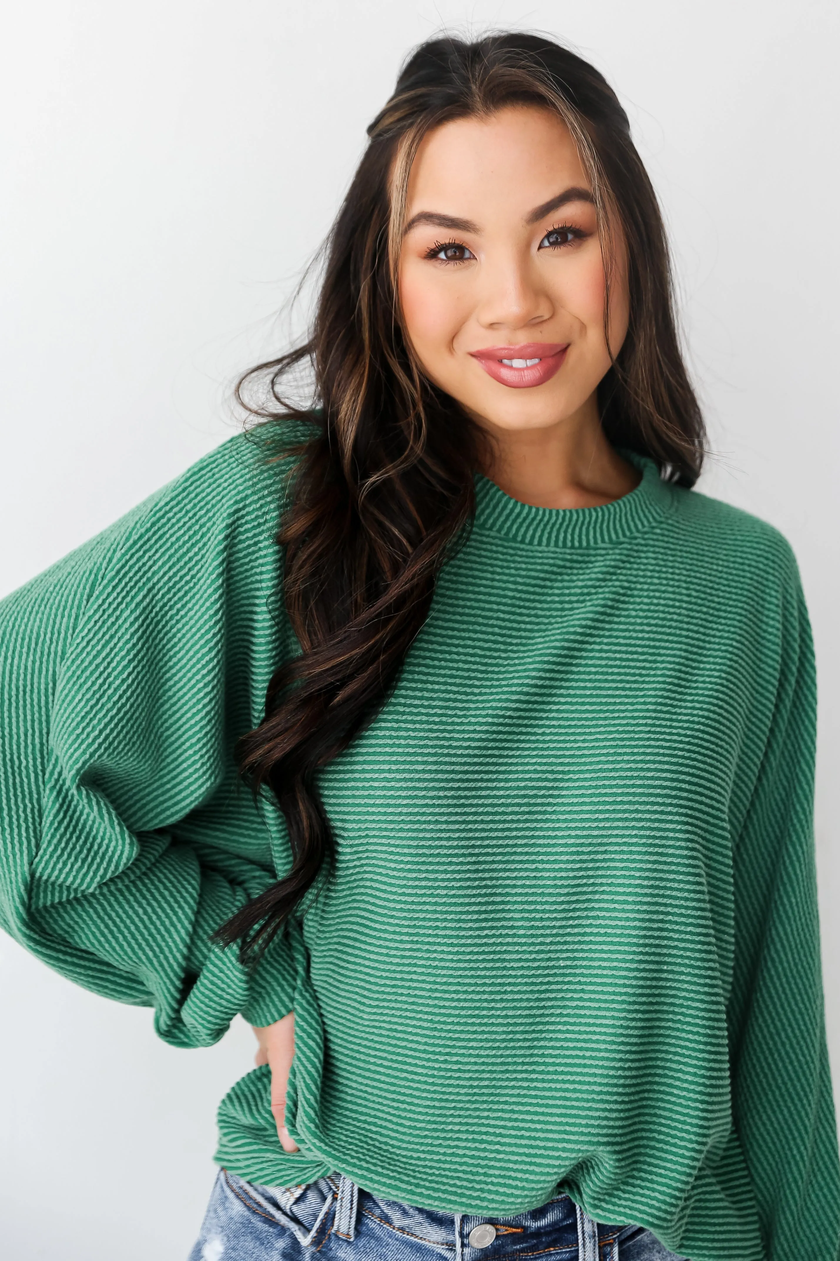 FINAL SALE - Home For The Holidays Oversized Corded Top - DOORBUSTER