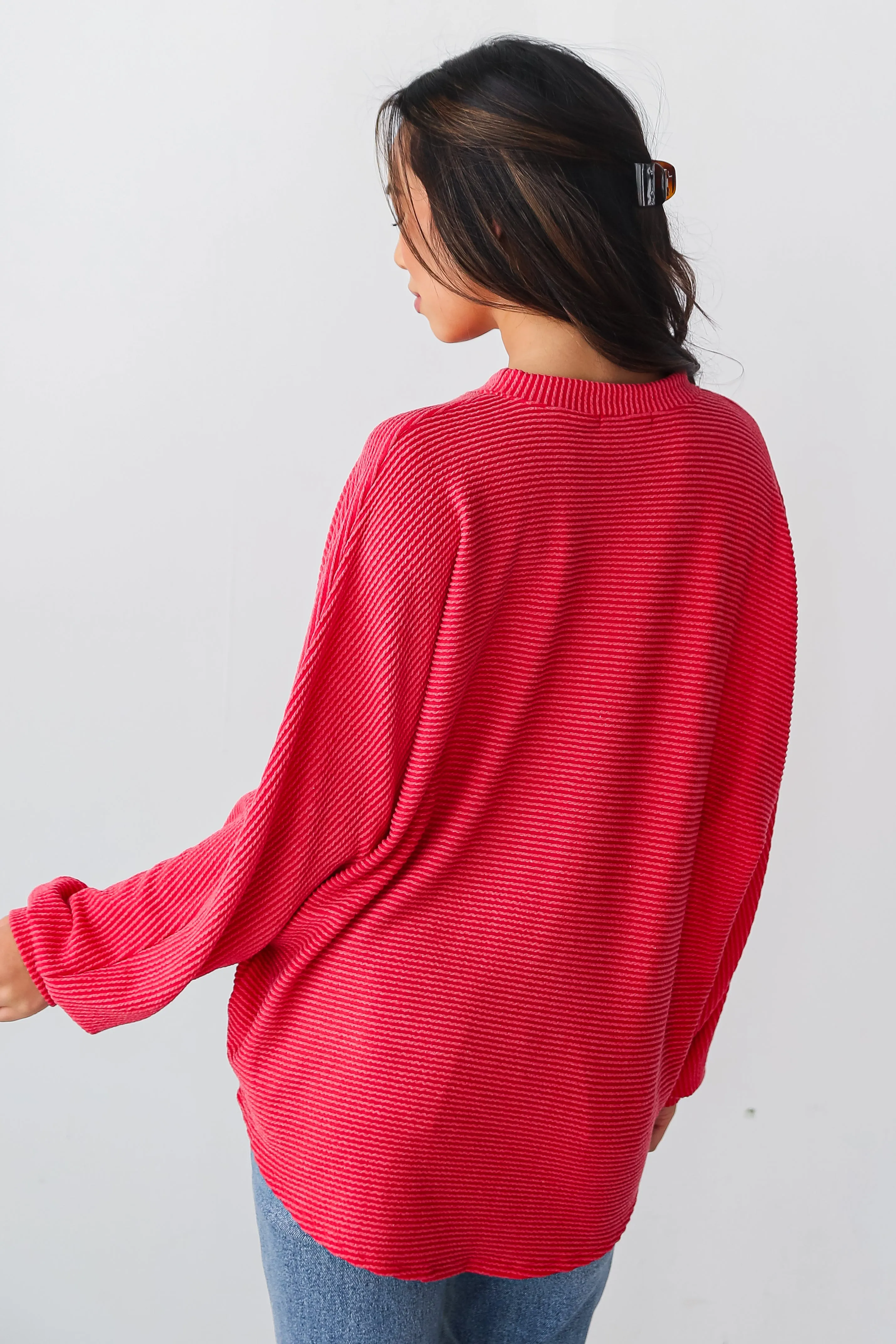 FINAL SALE - Home For The Holidays Oversized Corded Top - DOORBUSTER