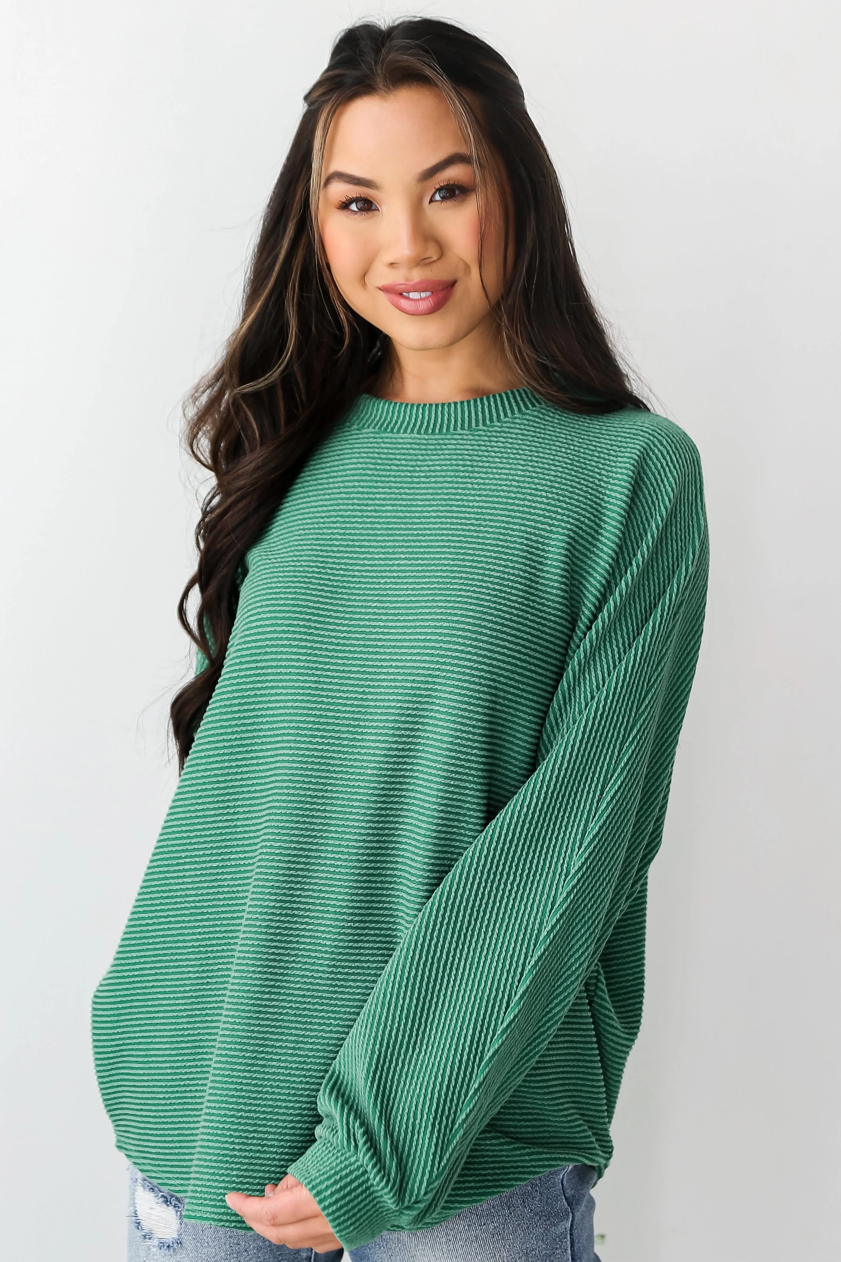 FINAL SALE - Home For The Holidays Oversized Corded Top - DOORBUSTER