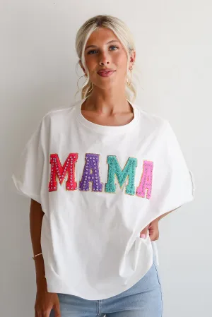 FINAL SALE - Mama Rhinestone Letter Tee