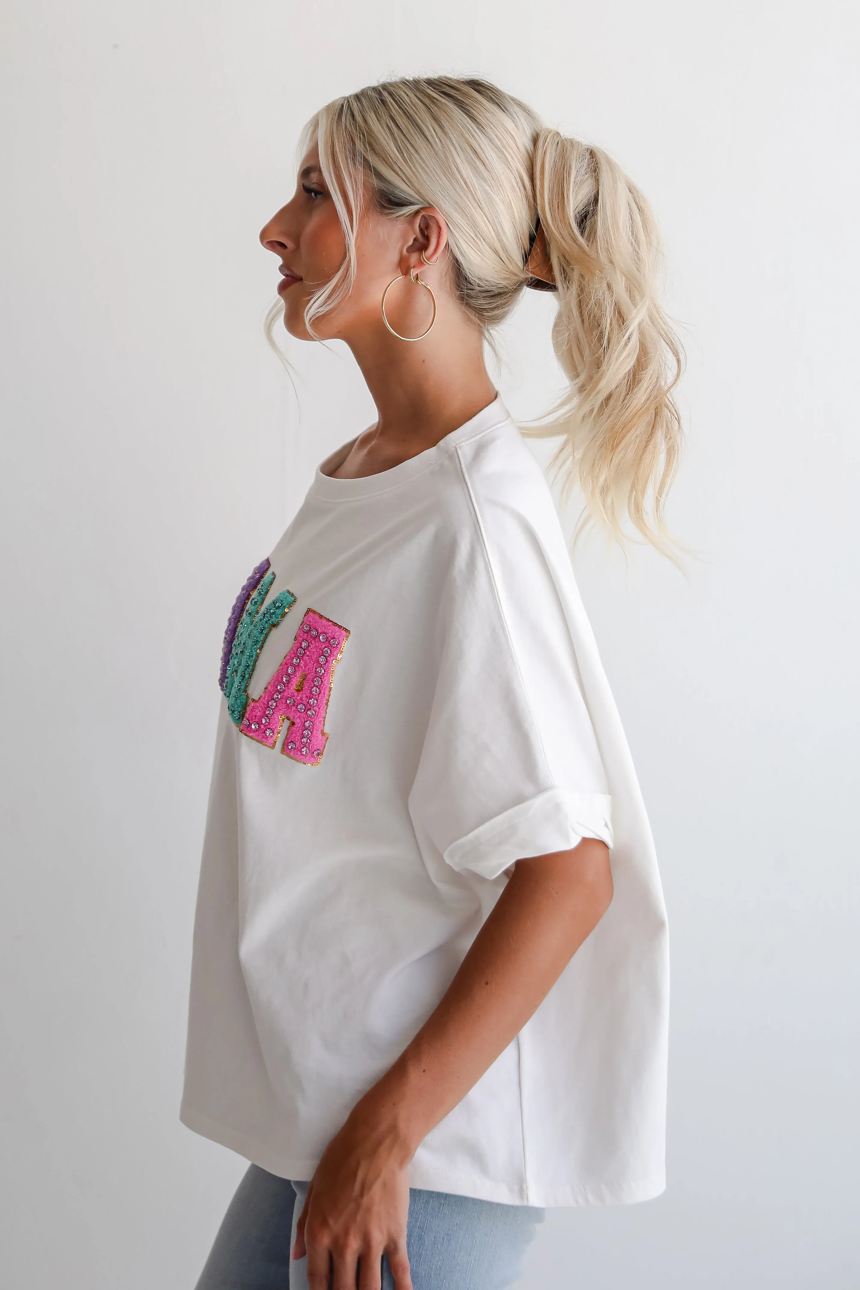 FINAL SALE - Mama Rhinestone Letter Tee
