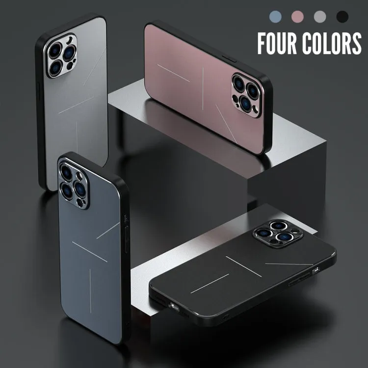 For iPhone 12 R-JUST RJ-52 3-Line Style Metal TPU Shockproof Protective Case