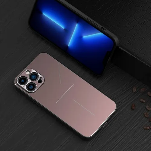 For iPhone 12 R-JUST RJ-52 3-Line Style Metal TPU Shockproof Protective Case