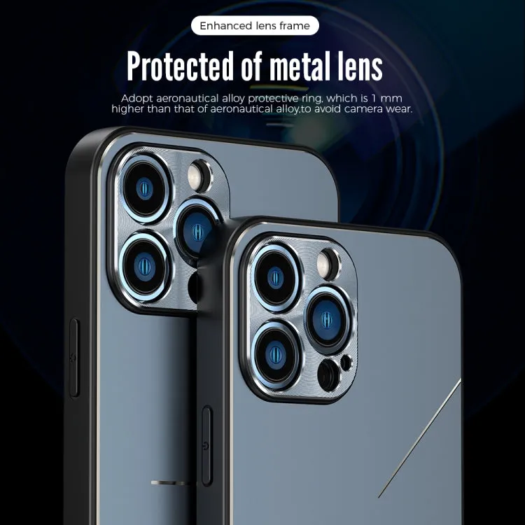 For iPhone 12 R-JUST RJ-52 3-Line Style Metal TPU Shockproof Protective Case