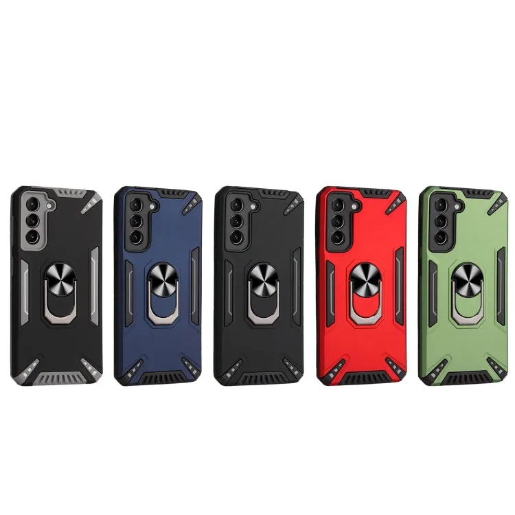 For Samsung Galaxy S21  5G PC   TPU Protective Case with 360 Degrees Rotatable Ring Holder(Dark